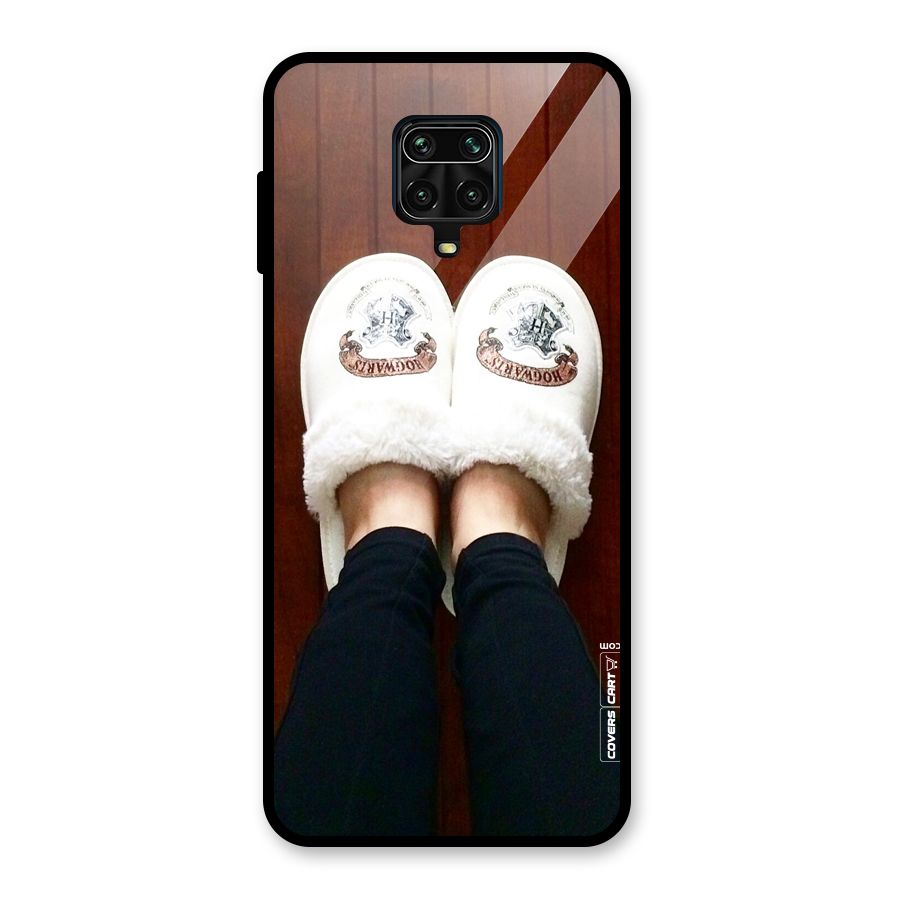 White Feets Glass Back Case for Redmi Note 9 Pro Max