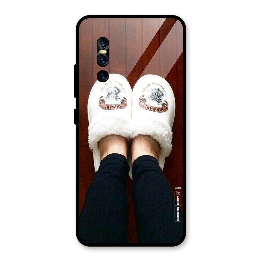 White Feets Glass Back Case for Vivo V15 Pro