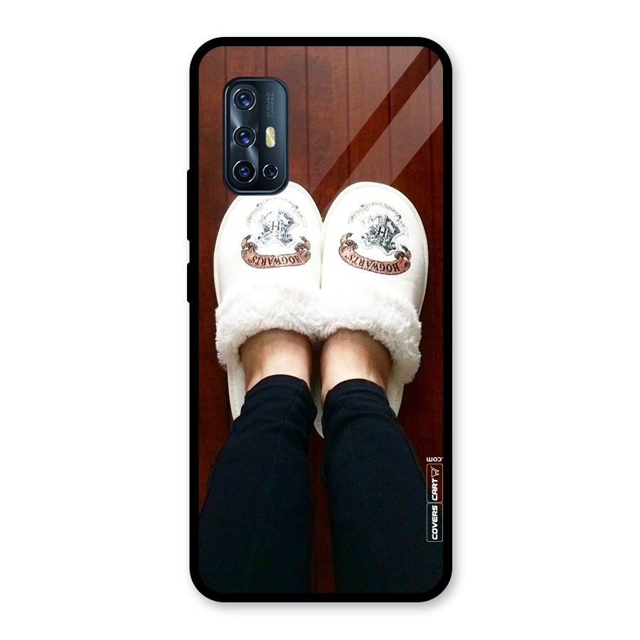 White Feets Glass Back Case for Vivo V17