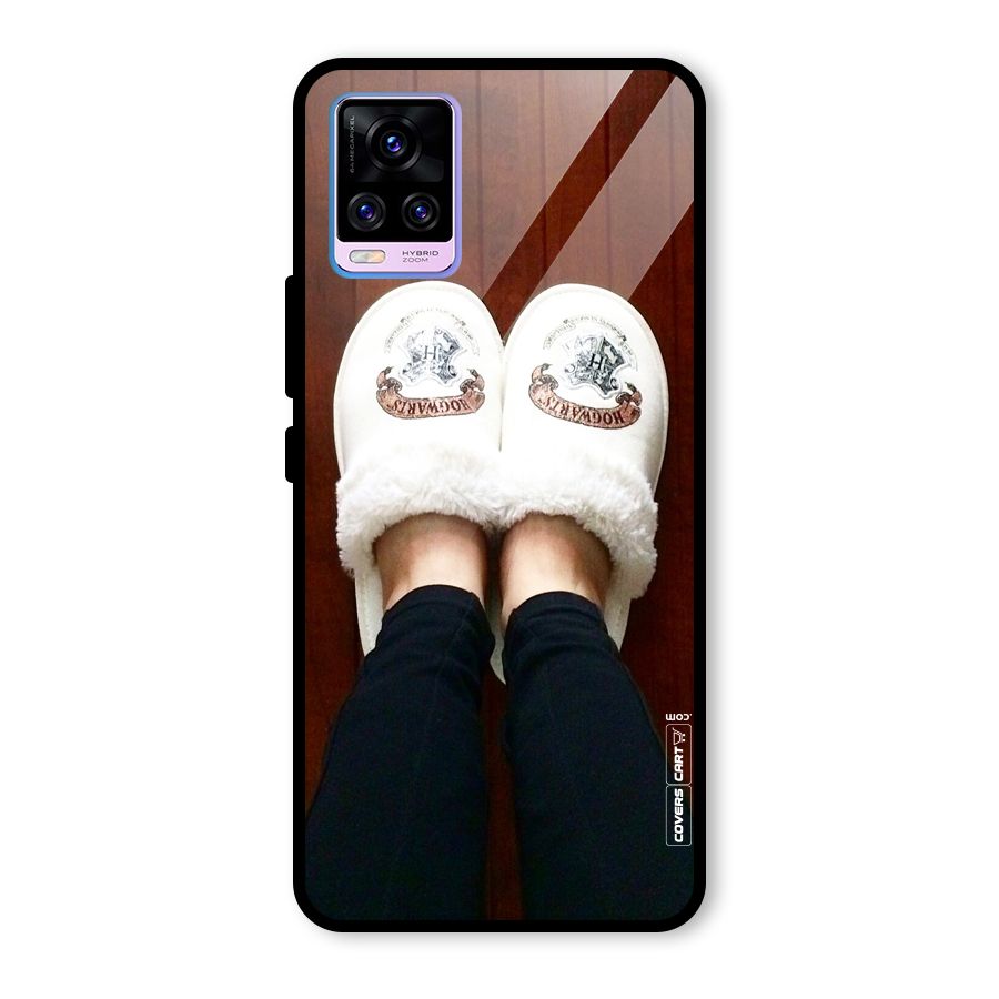White Feets Glass Back Case for Vivo V20 Pro