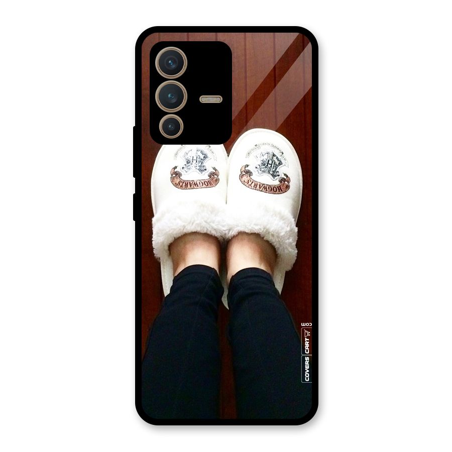 White Feets Glass Back Case for Vivo V23 5G