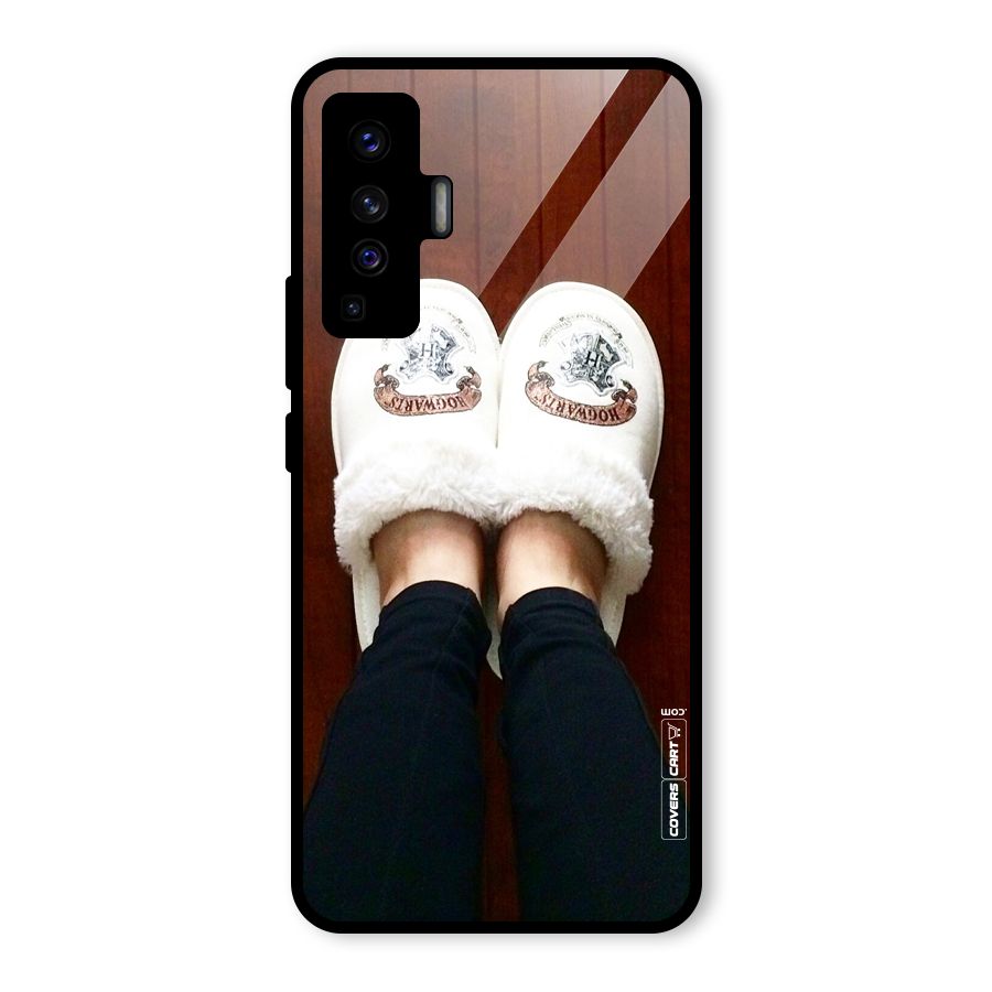 White Feets Glass Back Case for Vivo X50