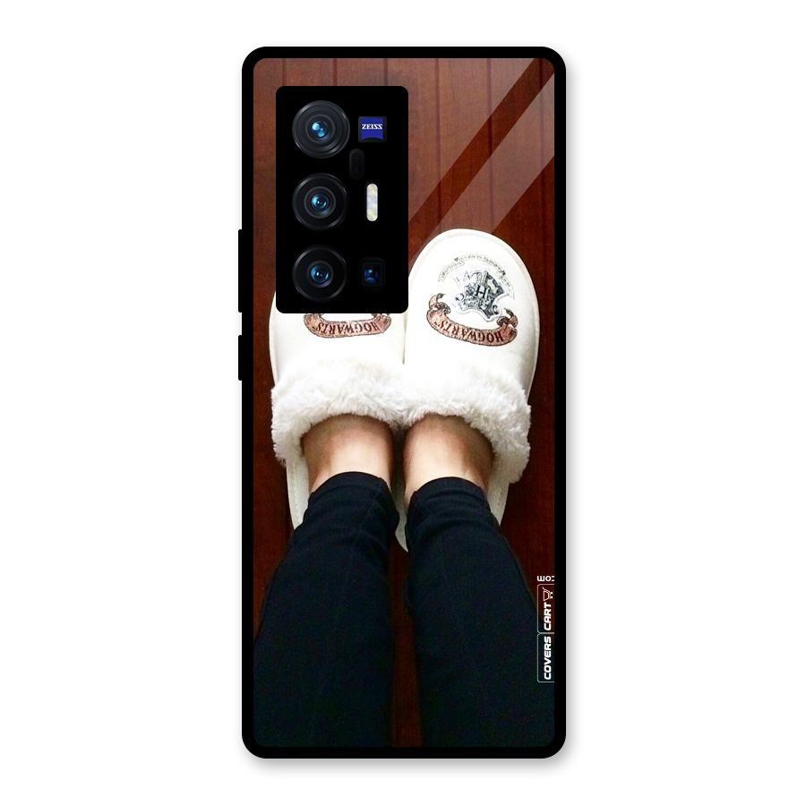 White Feets Glass Back Case for Vivo X70 Pro Plus