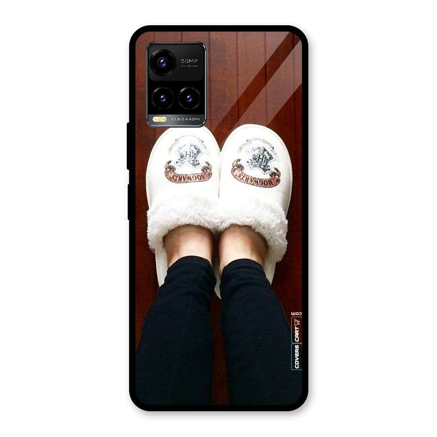 White Feets Glass Back Case for Vivo Y21T