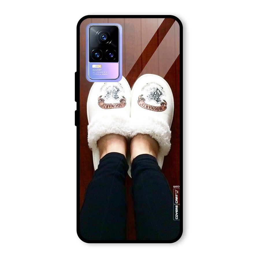 White Feets Glass Back Case for Vivo Y73