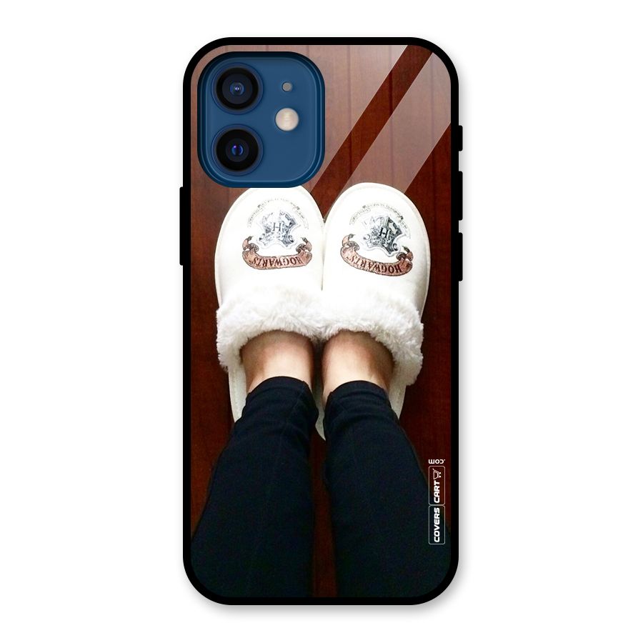 White Feets Glass Back Case for iPhone 12 Mini