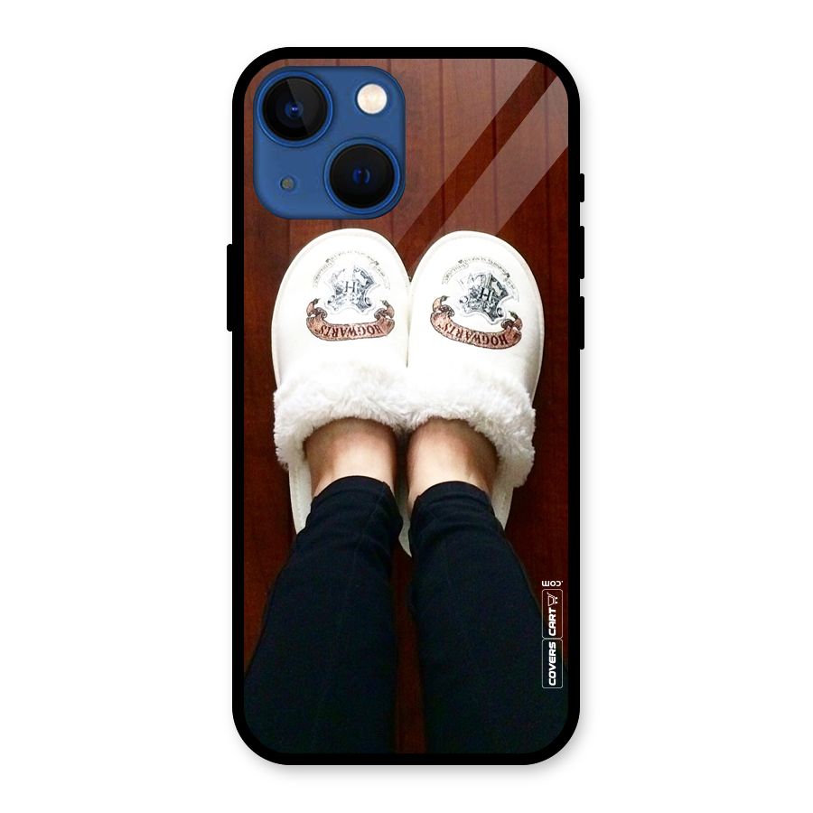 White Feets Glass Back Case for iPhone 13 Mini