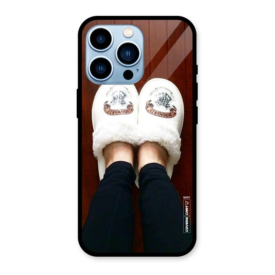 White Feets Glass Back Case for iPhone 13 Pro