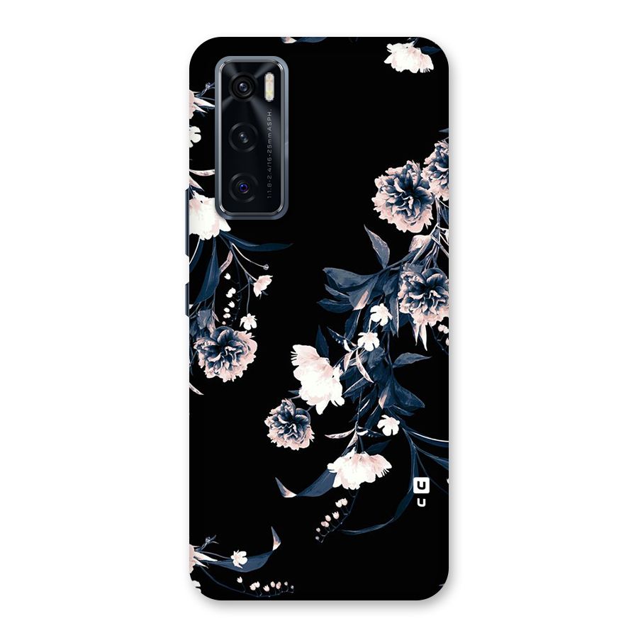 White Flora Back Case for Vivo V20 SE