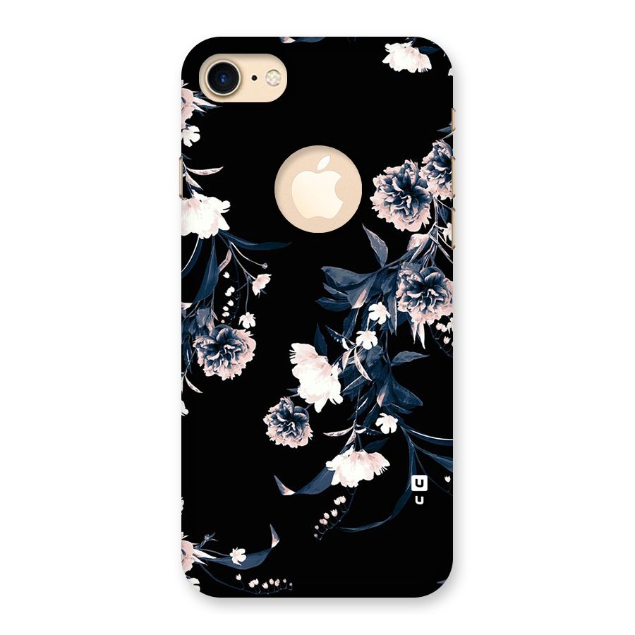 White Flora Back Case for iPhone 7 Logo Cut