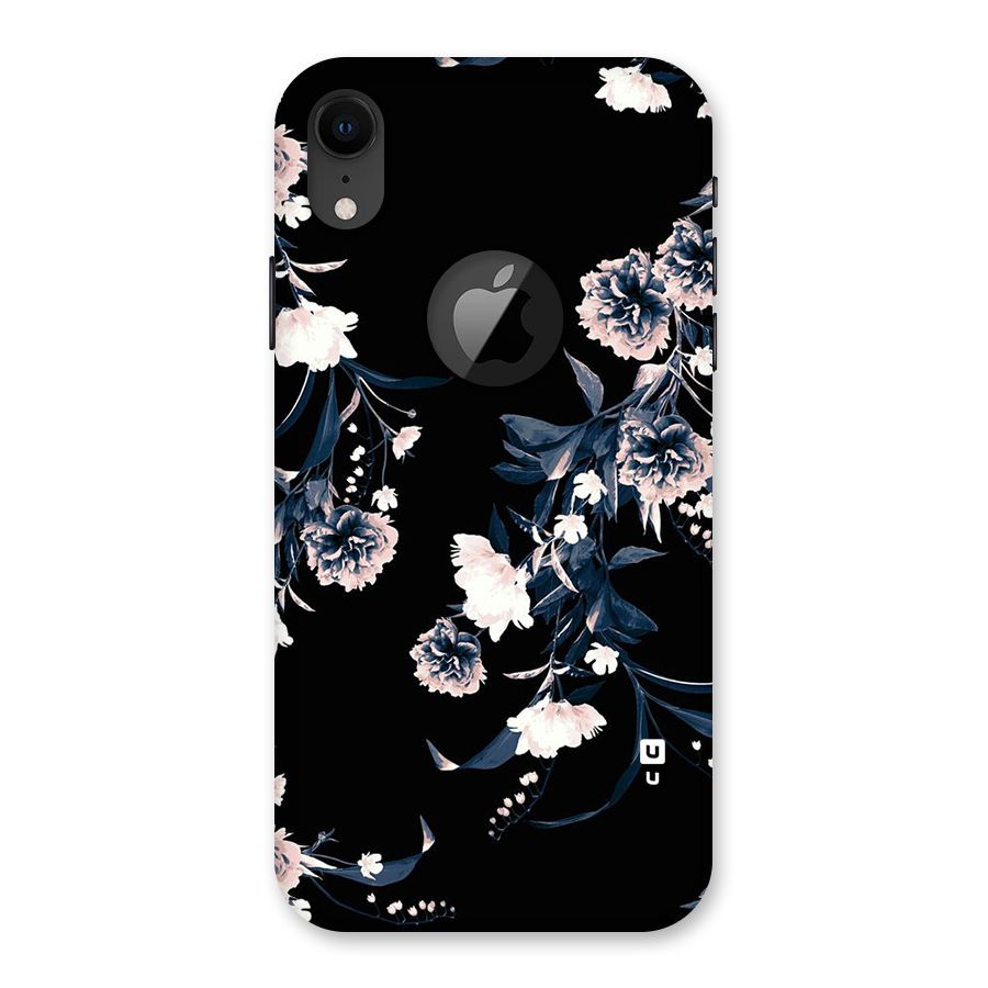 White Flora Back Case for iPhone XR Logo Cut