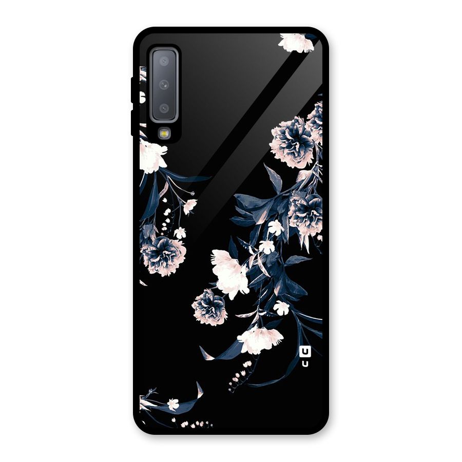 White Flora Glass Back Case for Galaxy A7 (2018)