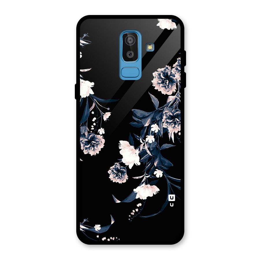 White Flora Glass Back Case for Galaxy J8