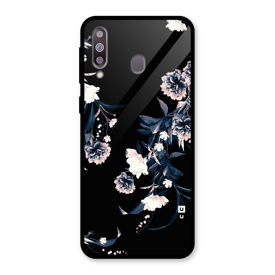 White Flora Glass Back Case for Galaxy M30