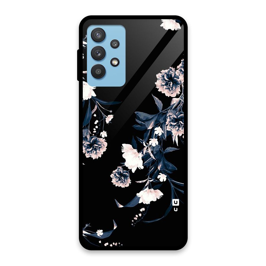 White Flora Glass Back Case for Galaxy M32 5G