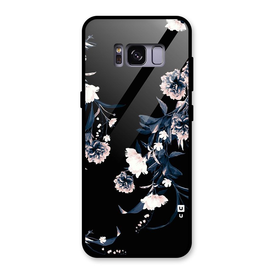 White Flora Glass Back Case for Galaxy S8