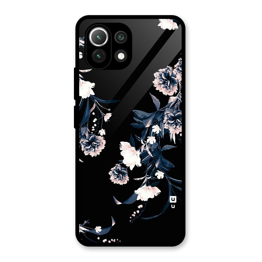 White Flora Glass Back Case for Mi 11 Lite