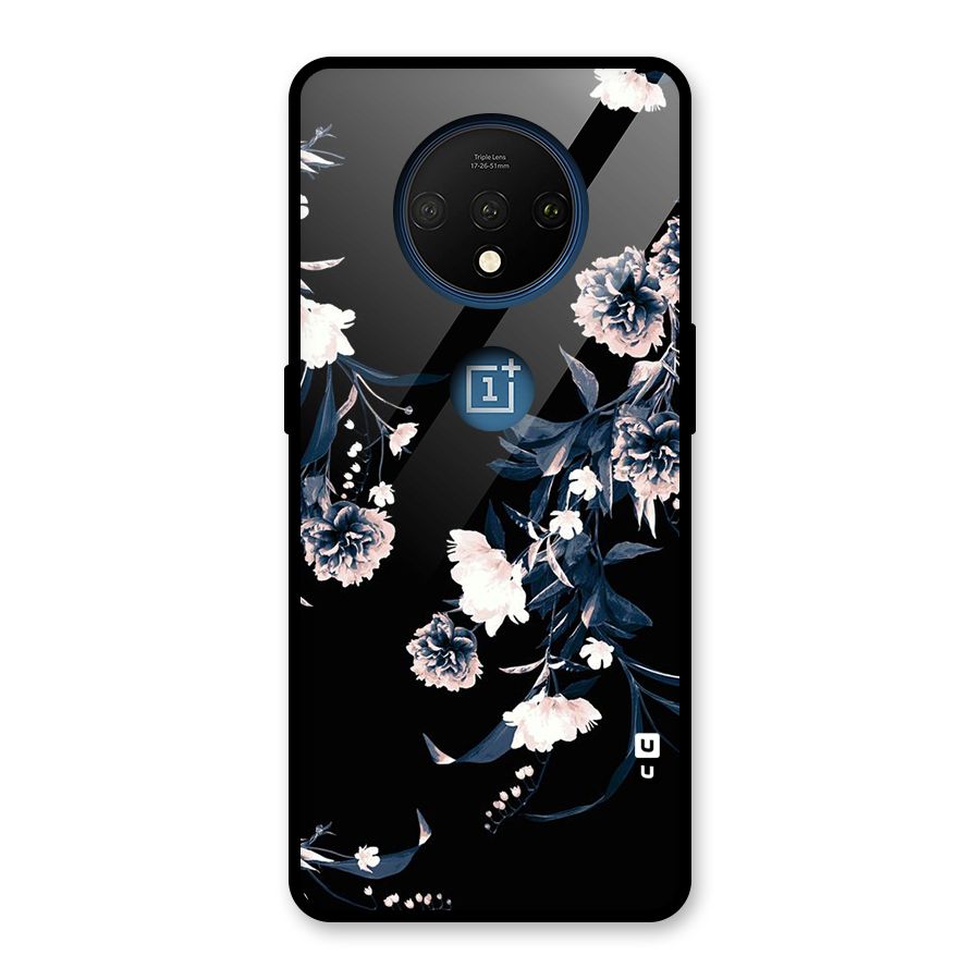 White Flora Glass Back Case for OnePlus 7T