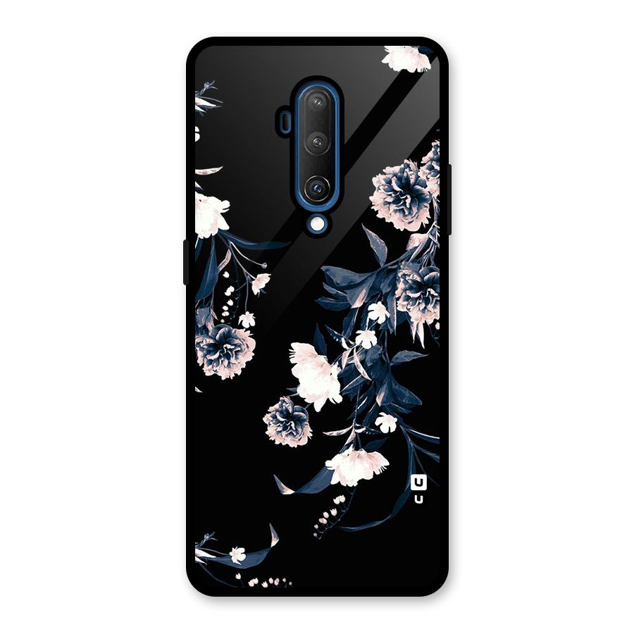 White Flora Glass Back Case for OnePlus 7T Pro