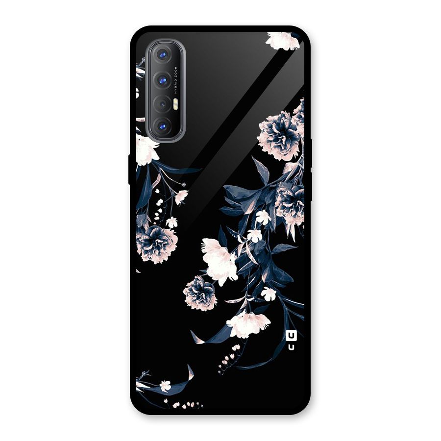 White Flora Glass Back Case for Oppo Reno3 Pro