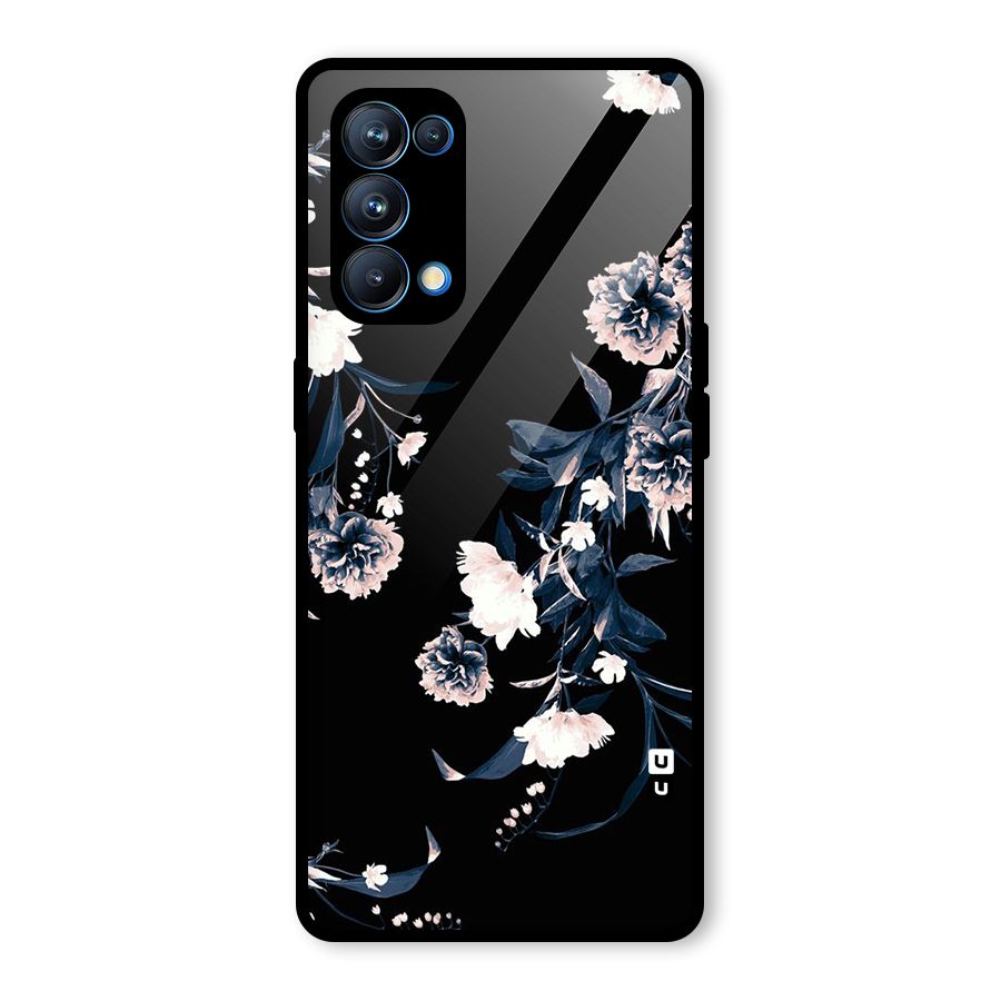 White Flora Glass Back Case for Oppo Reno5 Pro 5G
