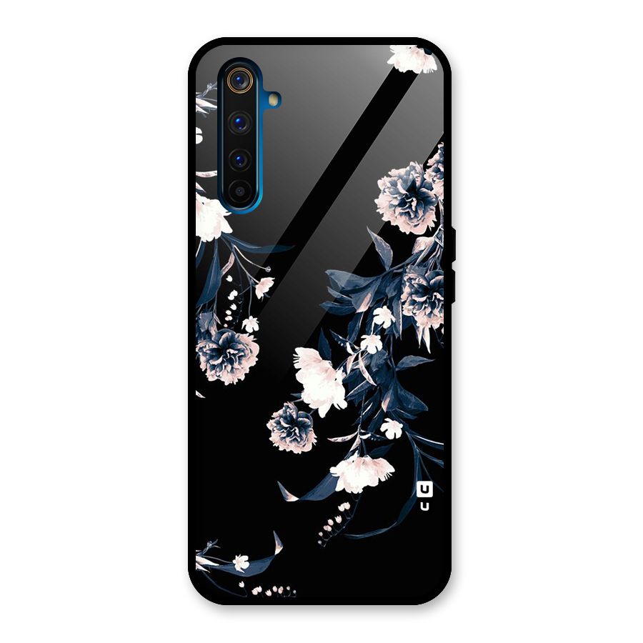 White Flora Glass Back Case for Realme 6 Pro