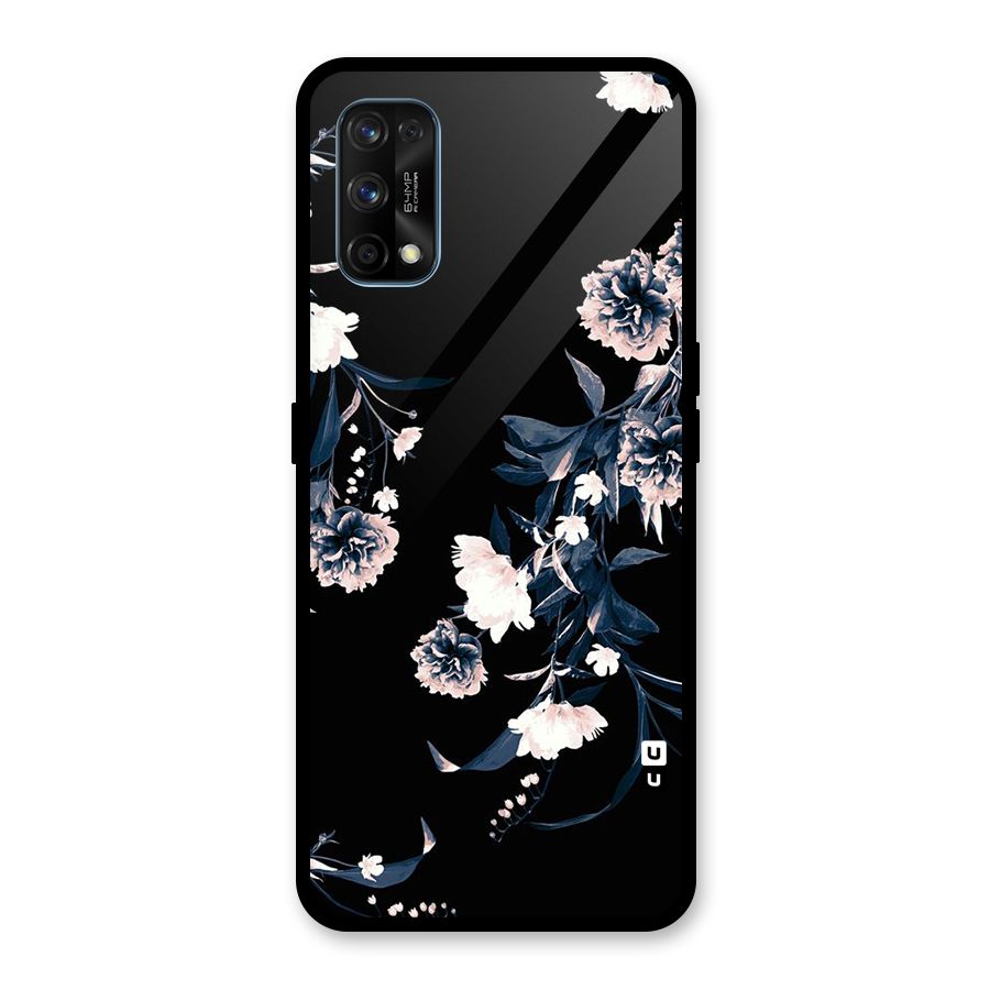 White Flora Glass Back Case for Realme 7 Pro