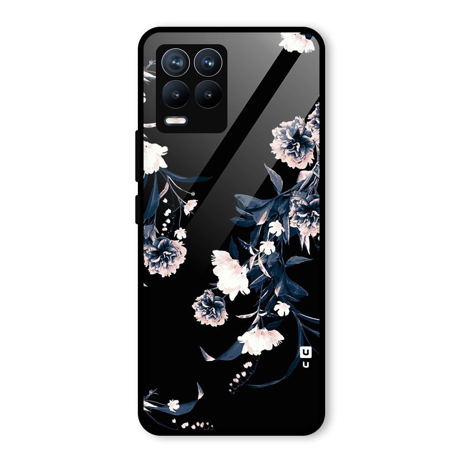 White Flora Glass Back Case for Realme 8 Pro