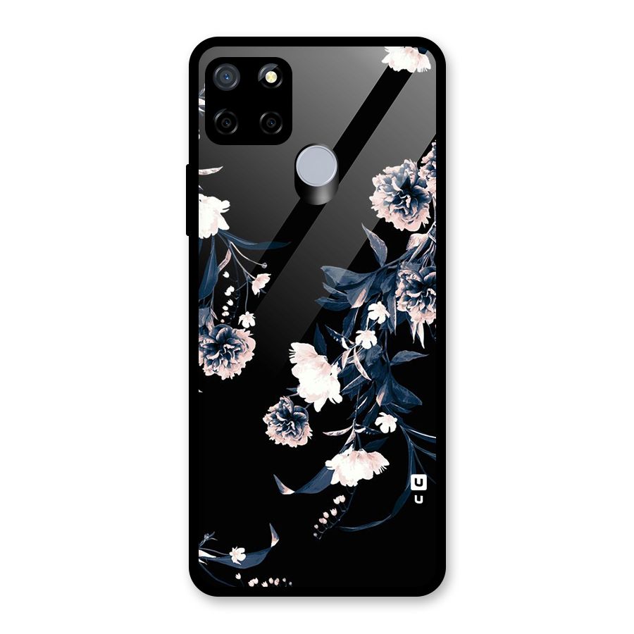 White Flora Glass Back Case for Realme Narzo 20