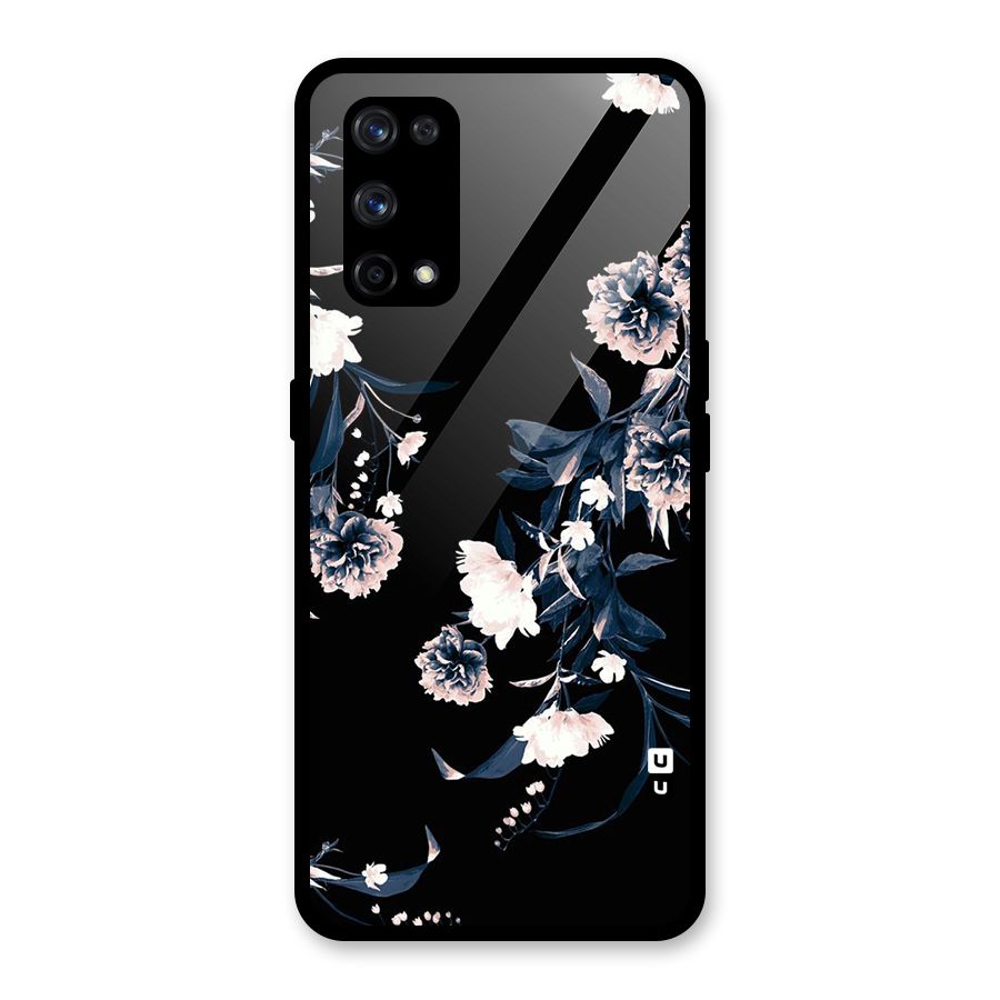 White Flora Glass Back Case for Realme X7 Pro