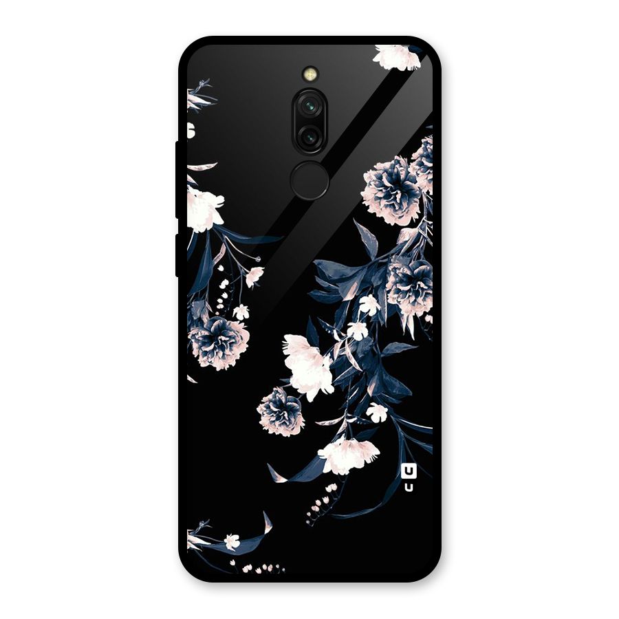 White Flora Glass Back Case for Redmi 8