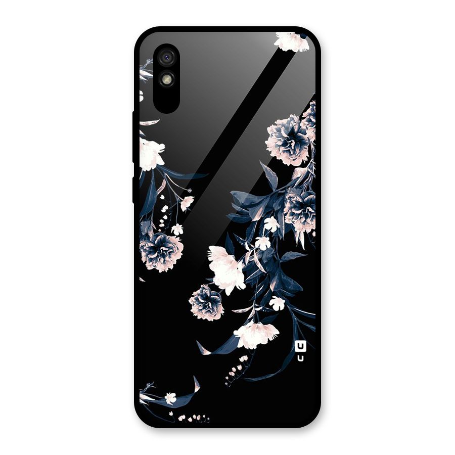 White Flora Glass Back Case for Redmi 9i
