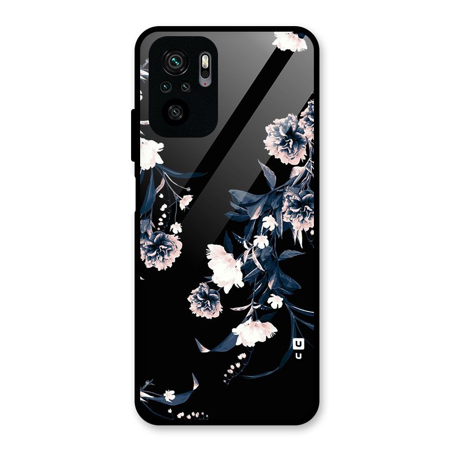 White Flora Glass Back Case for Redmi Note 10S