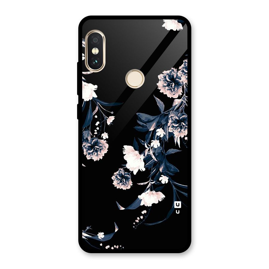 White Flora Glass Back Case for Redmi Note 5 Pro