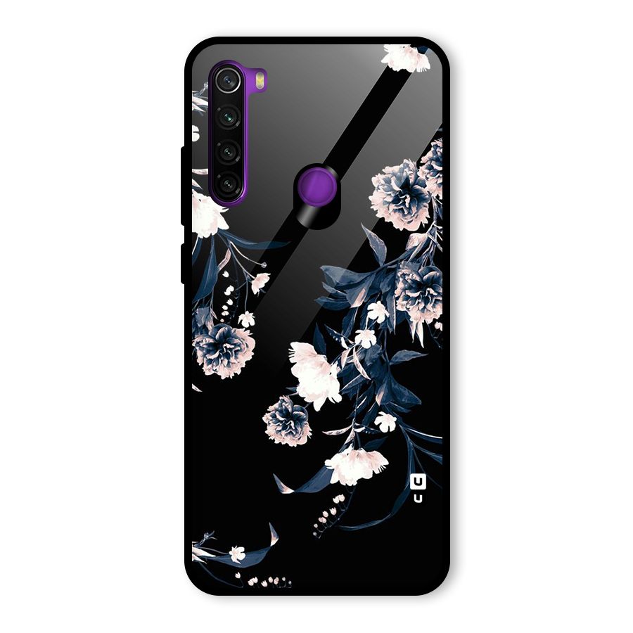 White Flora Glass Back Case for Redmi Note 8
