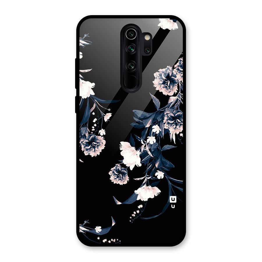 White Flora Glass Back Case for Redmi Note 8 Pro