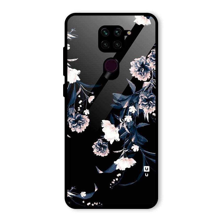 White Flora Glass Back Case for Redmi Note 9