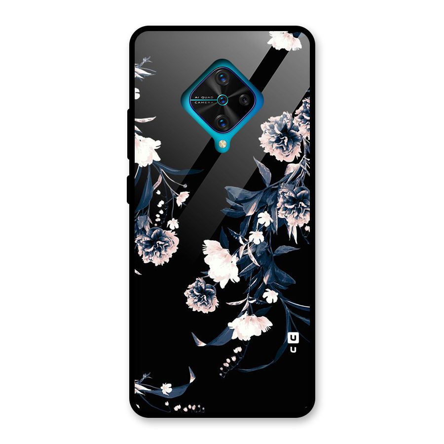 White Flora Glass Back Case for Vivo S1 Pro