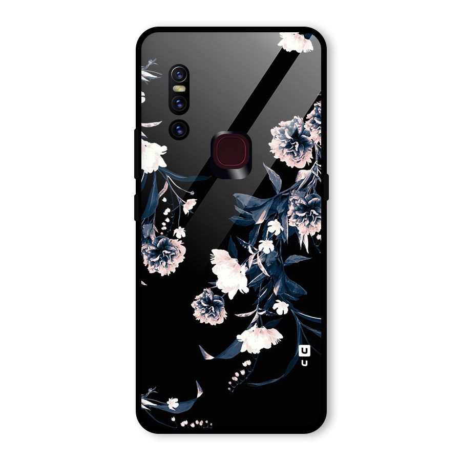 White Flora Glass Back Case for Vivo V15