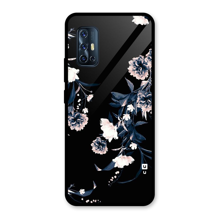 White Flora Glass Back Case for Vivo V17