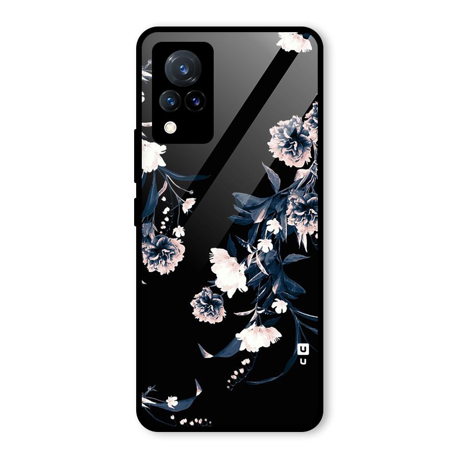 White Flora Glass Back Case for Vivo V21 5G