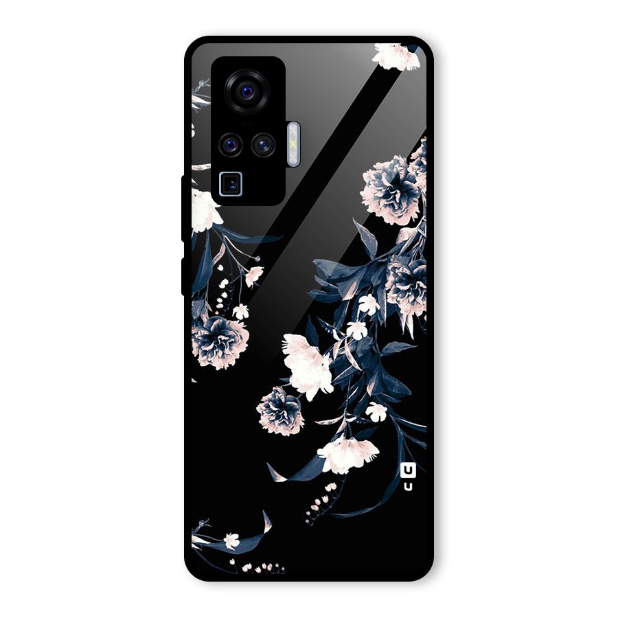 White Flora Glass Back Case for Vivo X50 Pro