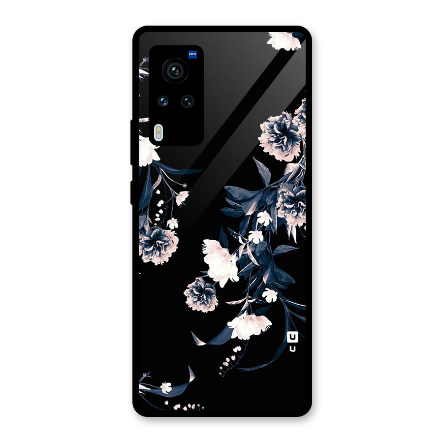 White Flora Glass Back Case for Vivo X60 Pro