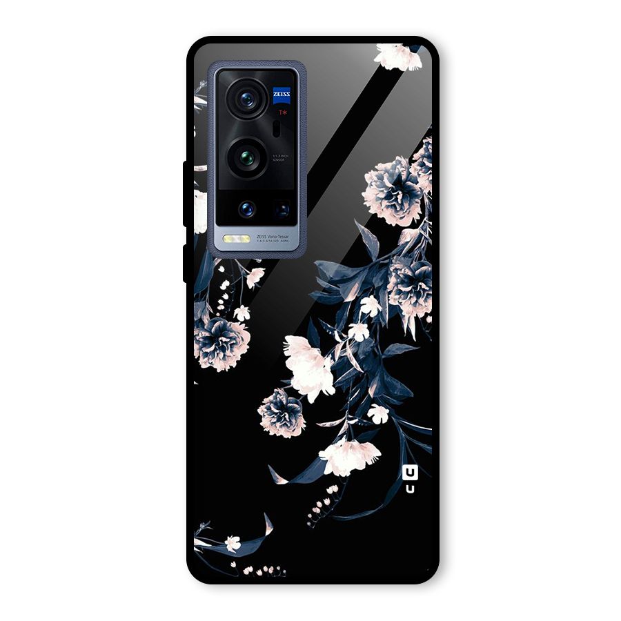 White Flora Glass Back Case for Vivo X60 Pro Plus