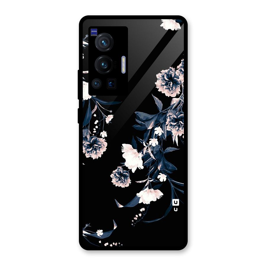 White Flora Glass Back Case for Vivo X70 Pro