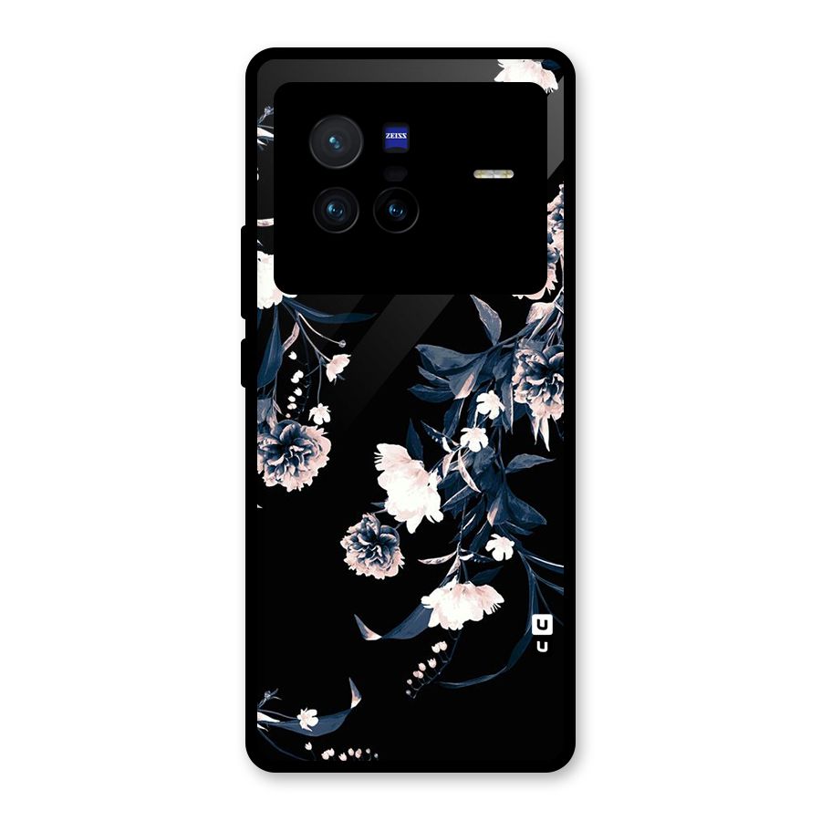 White Flora Glass Back Case for Vivo X80