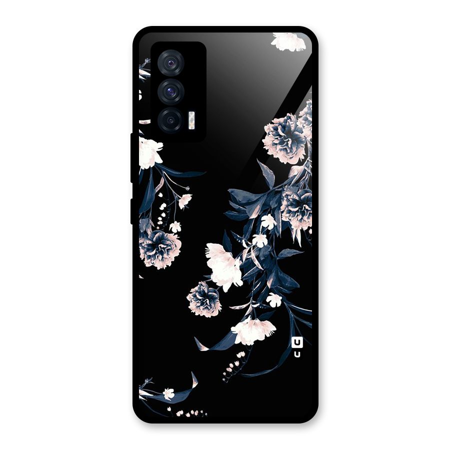 White Flora Glass Back Case for Vivo iQOO 7 5G