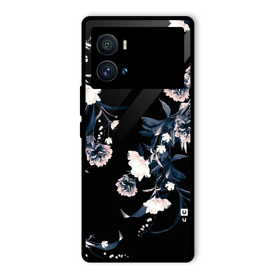 White Flora Glass Back Case for Vivo iQOO 9 Pro
