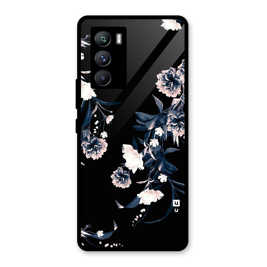 White Flora Glass Back Case for Vivo iQOO 9 SE