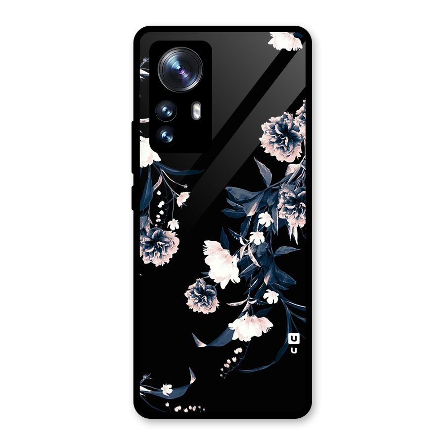 White Flora Glass Back Case for Xiaomi 12 Pro